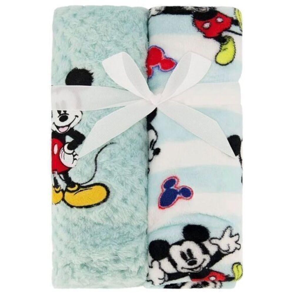 Disney‎ Mickey Mouse Baby Blanket 2 Pack, New in Original Packaging